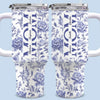 Mom, A Name Woven In Petals And Love - Family Personalized Custom 40 Oz Stainless Steel Tumbler With Handle - Mother's Day, Gift For Mom, Grandma