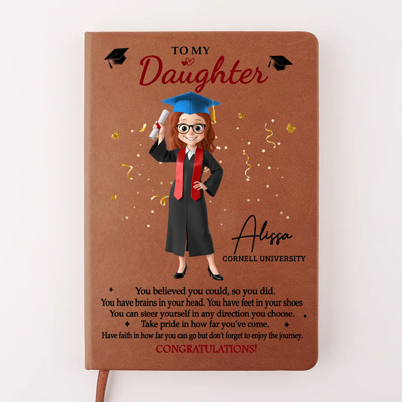 Dream Big, Shine Bright - Family Personalized Custom Leather Journal - Graduation Gift For Family Members, Siblings, Brothers, Sisters