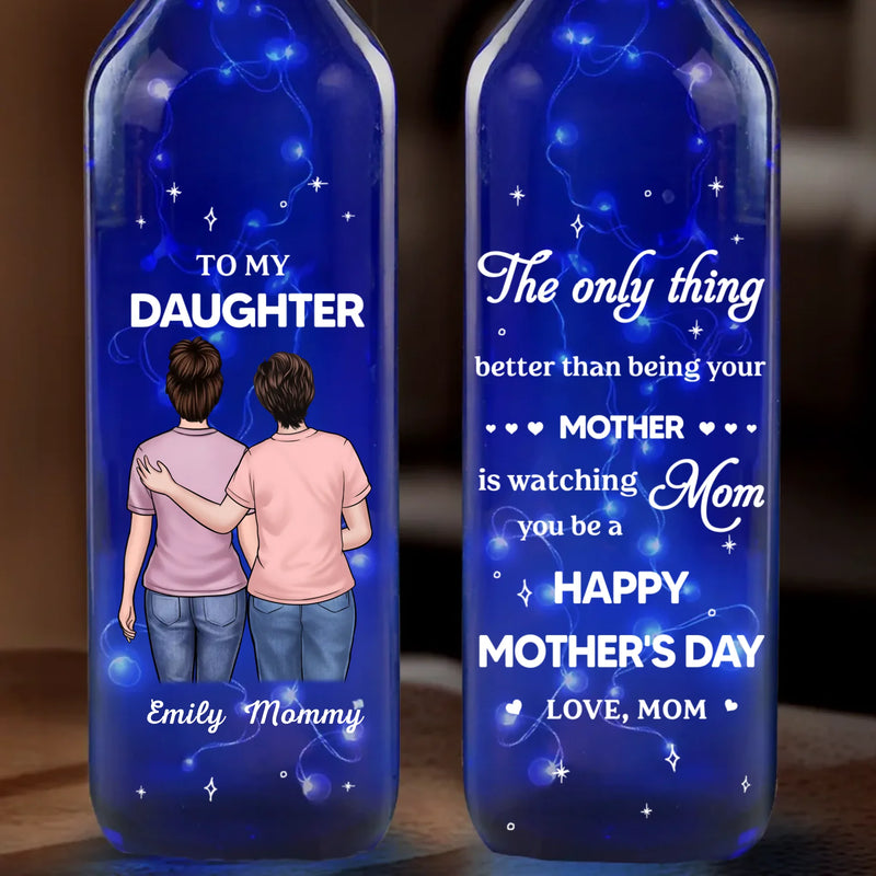 A Bond Time Can’t Break - Family Personalized Custom Blue Bottle Lamp - Mother's Day, Gift For Mom, Daughter