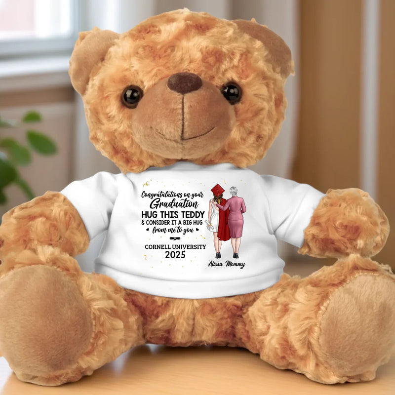 Always Cheering You On - Family Personalized Custom Teddy Bear Plush - Graduation Gift For Daughter, Son