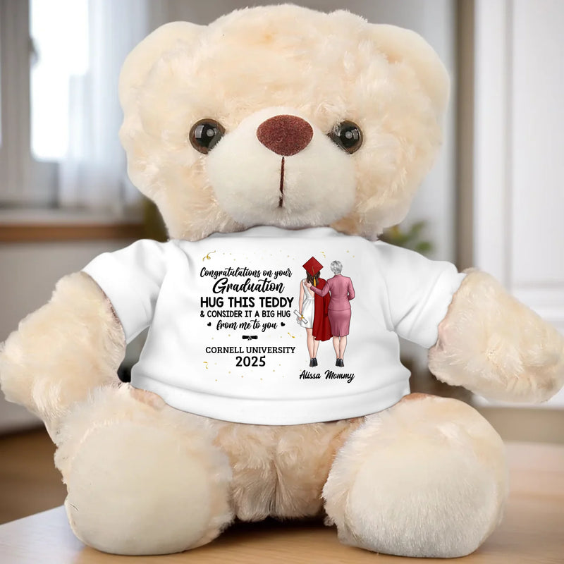 Always Cheering You On - Family Personalized Custom Teddy Bear Plush - Graduation Gift For Daughter, Son