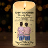 Two Hearts Forever Connected - Family Personalized Custom LED Candle - Mother's Day, Gift For Mom, Daughter