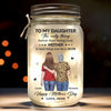 Her Hugs Fix Everything - Family Personalized Custom Mason Jar Light - Mother's Day, Gift For Mom, Daughter