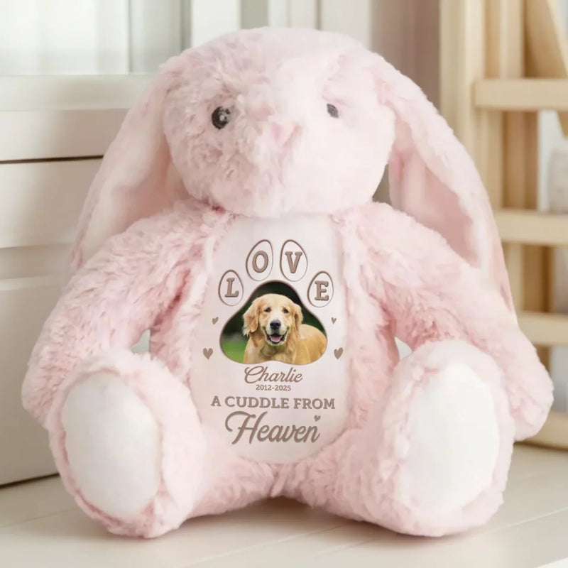 Custom Photo Forever My Cuddle Buddy - Memorial Personalized Custom Easter Bunny Plush - Sympathy Gift For Pet Owners, Pet Lovers