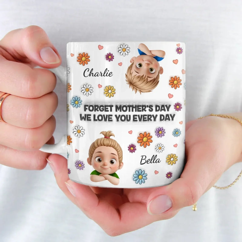 Mom, Our Love Is Endless - Family Personalized Custom 3D Inflated Effect Printed Mug - Mother's Day, Gift For Mom, Grandma