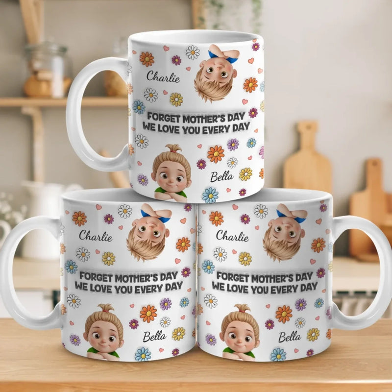 Mom, Our Love Is Endless - Family Personalized Custom 3D Inflated Effect Printed Mug - Mother's Day, Gift For Mom, Grandma
