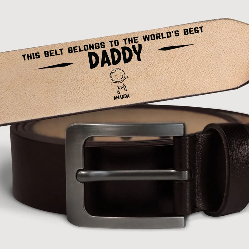 Dad, My Forever Inspiration - Family Personalized Custom Engraved Leather Belt - Father's Day, Gift For Dad, Grandpa