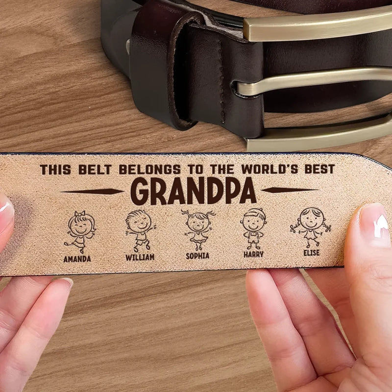 Dad, My Forever Inspiration - Family Personalized Custom Engraved Leather Belt - Father's Day, Gift For Dad, Grandpa