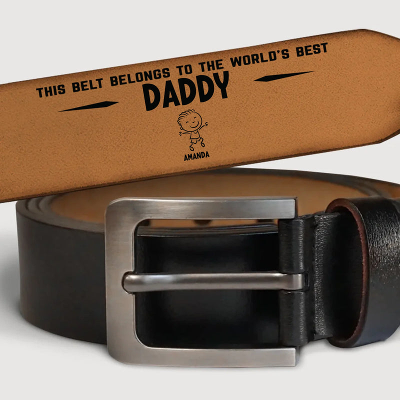 Dad, My Forever Inspiration - Family Personalized Custom Engraved Leather Belt - Father's Day, Gift For Dad, Grandpa