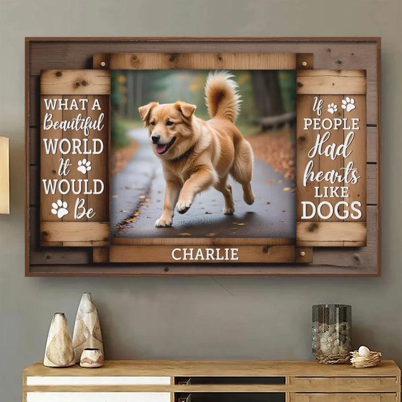 Custom Photo Pawprints On The Path, Pawprints On My Heart - Memorial Personalized Custom Horizontal Poster - Sympathy Gift For Pet Owners, Pet Lovers