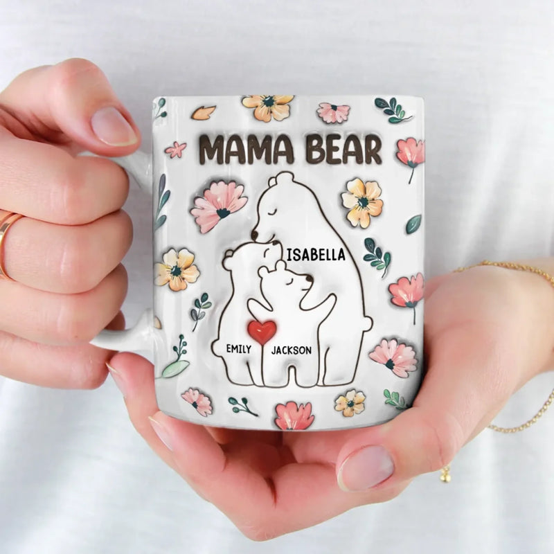 Love You Beary Much, Mama - Family Personalized Custom 3D Inflated Effect Printed Mug - Mother's Day, Gift For Mom, Grandma