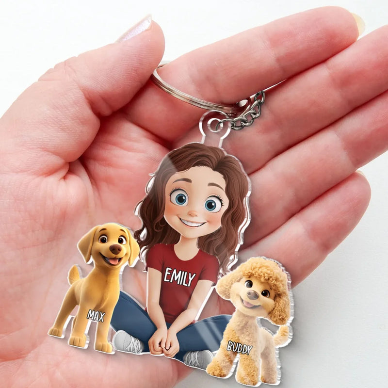 Unstoppable Love, Me And My Dogs - Dog Personalized Custom Shaped Acrylic Keychain - Gift For Pet Owners, Pet Lovers