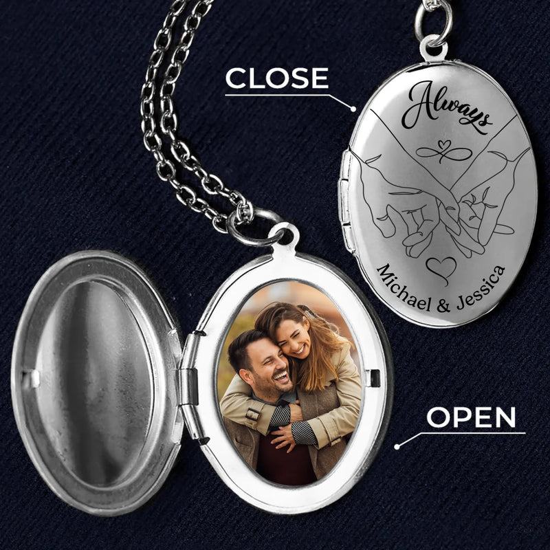 Custom Photo Our Forever Moment - Couple Personalized Custom Locket Necklace - Gift For Husband Wife, Anniversary