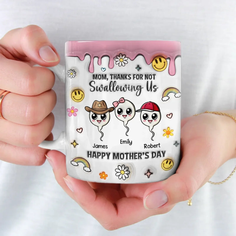 Thanks For Choosing Motherhood - Family Personalized Custom 3D Inflated Effect Printed Mug - Mother's Day, Gift For Mom