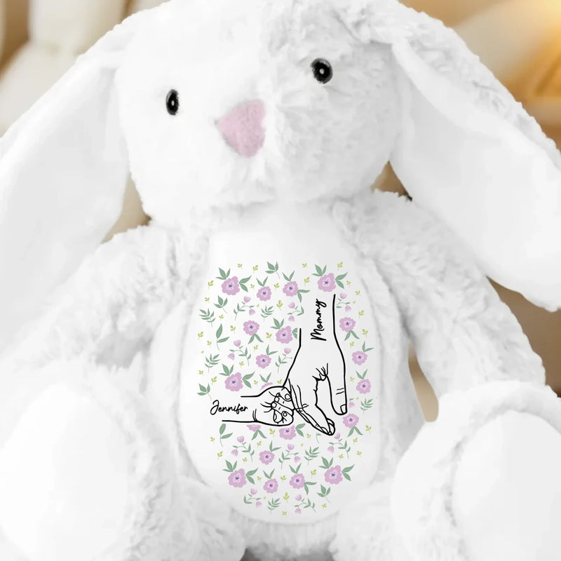 Love's Sweetest Hold - Family Personalized Custom Easter Bunny Plush - Mother's Day, Gift For Mom, Grandma