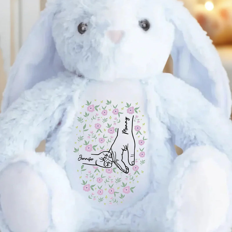 Love's Sweetest Hold - Family Personalized Custom Easter Bunny Plush - Mother's Day, Gift For Mom, Grandma