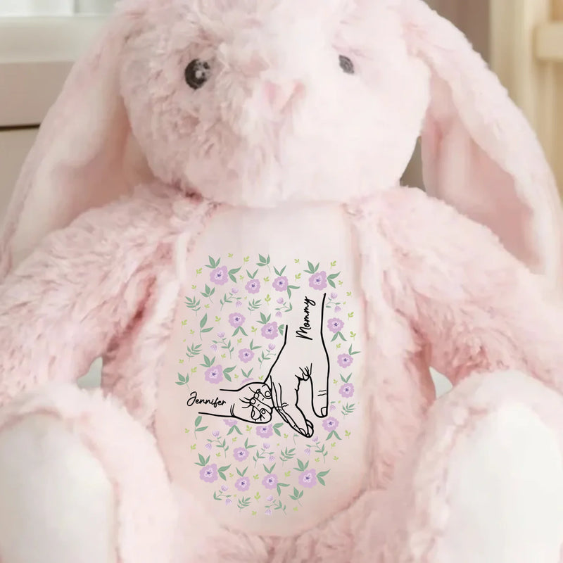 Love's Sweetest Hold - Family Personalized Custom Easter Bunny Plush - Mother's Day, Gift For Mom, Grandma