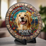 Custom Pet Photo Dog Memorial Gifts - Personalized Stone With Stand