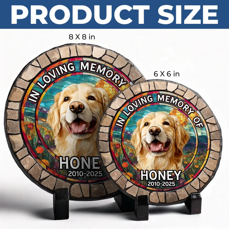 Custom Pet Photo Dog Memorial Gifts - Personalized Stone With Stand