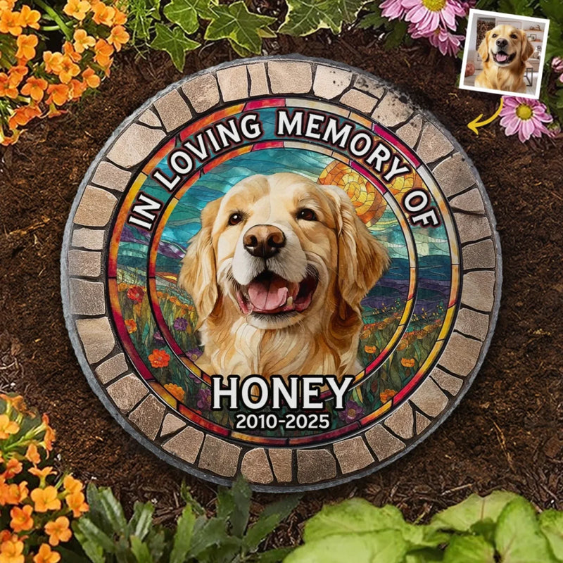 Custom Pet Photo Dog Memorial Gifts - Personalized Stone With Stand