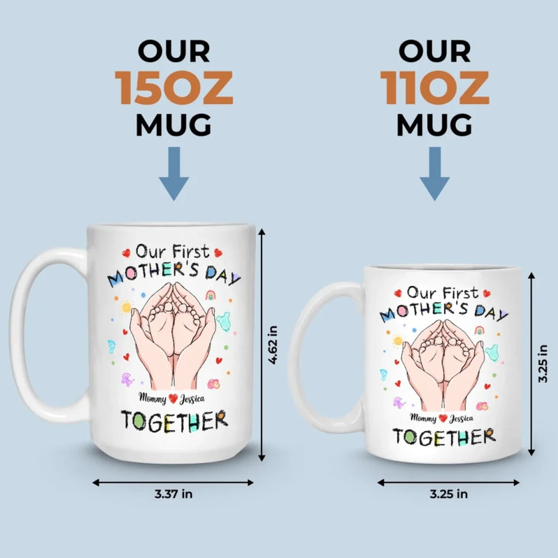 Tiny Toes, Big Love - Family Personalized Custom Mug - Mother's Day, Baby Shower Gift, Gift For First Mom