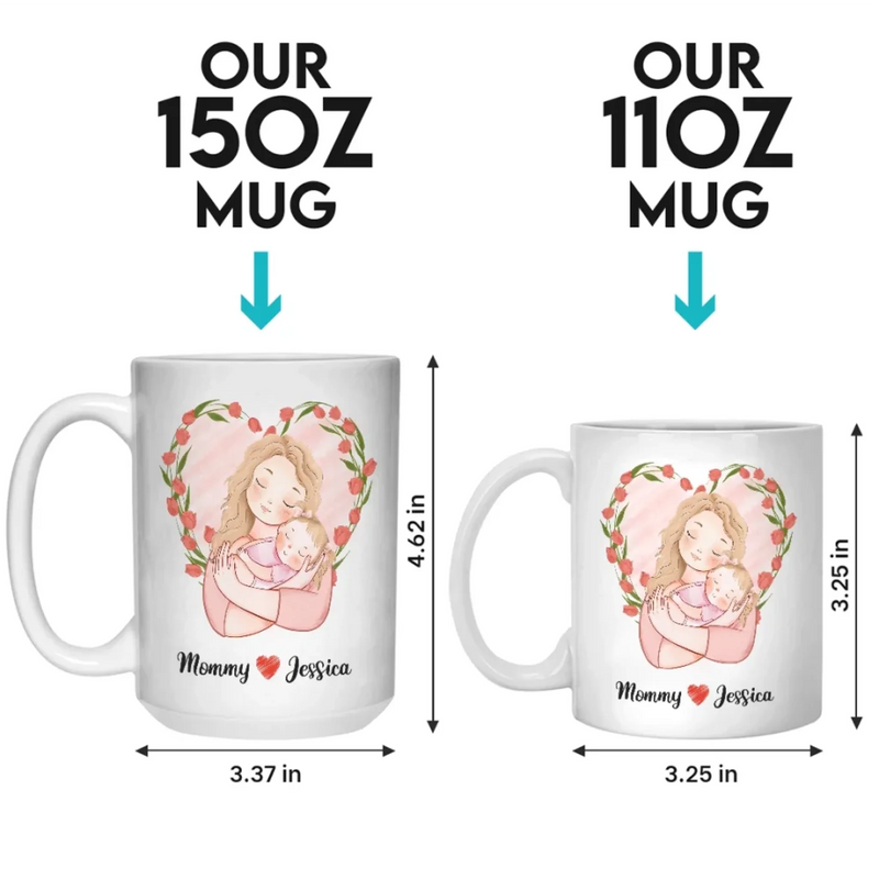 Our Journey Begins With Love - Family Personalized Custom Mug - Mother's Day, Baby Shower Gift, Gift For First Mom