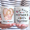 Our Journey Begins With Love - Family Personalized Custom Mug - Mother's Day, Baby Shower Gift, Gift For First Mom