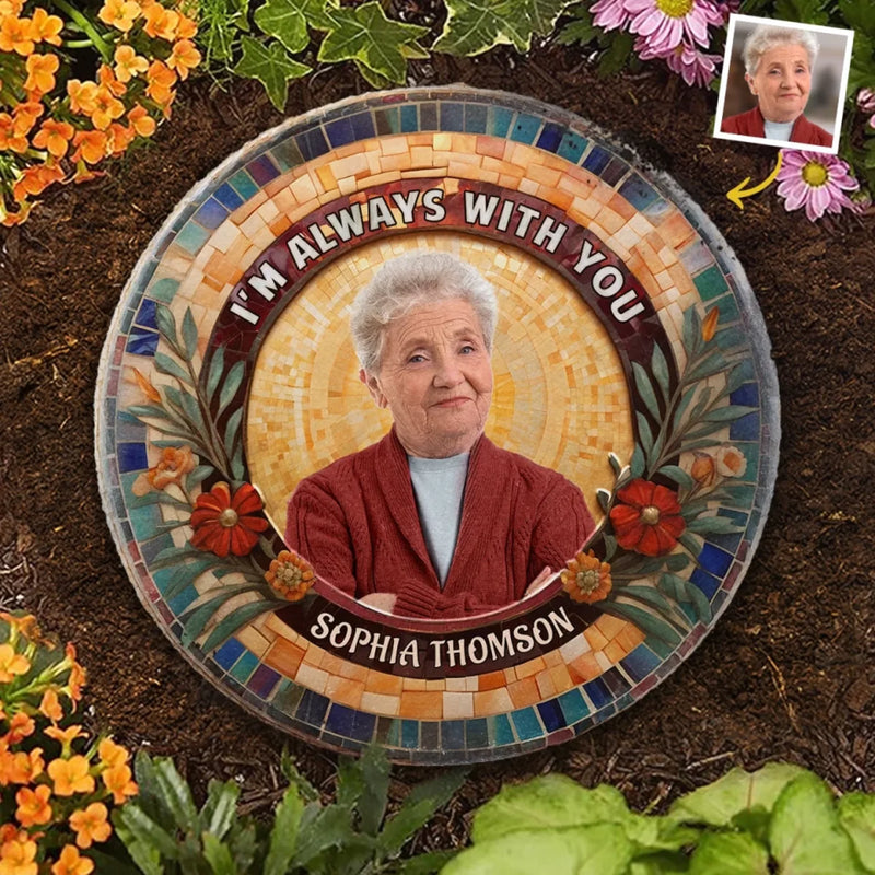 Custom Photo A Quiet Presence That Echoes Still - Memorial Personalized Custom Round Shaped Stone With Stand - Sympathy Gift For Family Members
