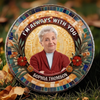 Custom Photo A Quiet Presence That Echoes Still - Memorial Personalized Custom Round Shaped Stone With Stand - Sympathy Gift For Family Members
