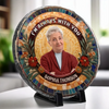 Custom Photo A Quiet Presence That Echoes Still - Memorial Personalized Custom Round Shaped Stone With Stand - Sympathy Gift For Family Members