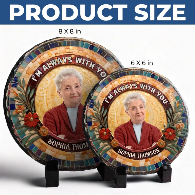Custom Photo A Quiet Presence That Echoes Still - Memorial Personalized Custom Round Shaped Stone With Stand - Sympathy Gift For Family Members