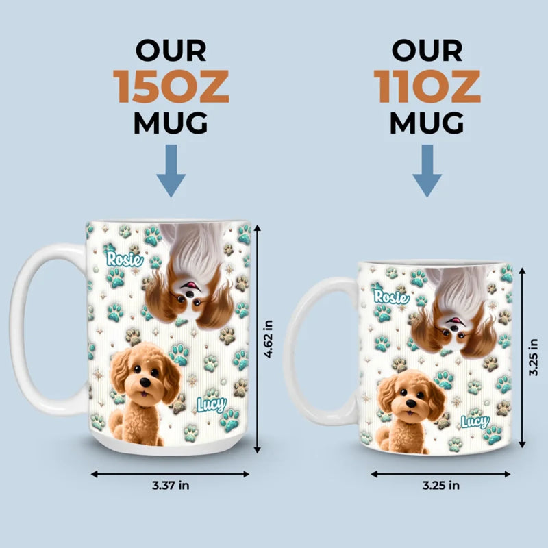 Twice The Fur, Twice The Fun - Dog & Cat Personalized Custom 3D Inflated Effect Printed Mug - Mother's Day, Gift For Pet Owners, Pet Lovers