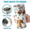 Life’s Better With Paws - Dog & Cat Personalized Custom 3D Inflated Effect Printed Tumbler - Gift For Pet Owners, Pet Lovers
