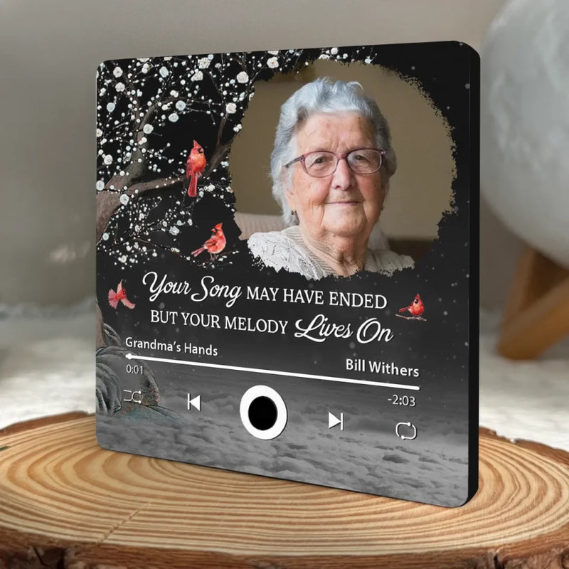 Custom Photo Your Life Was A Beautiful Symphony Forever In My Heart - Memorial Personalized Custom Music Fridge Magnet That Can Play Songs - Sympathy Gift For Family Members