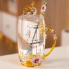 Love Blooms Across Generations - Family Personalized Custom Enamel Flower Tea Cup With Lid & Spoon - Mother's Day, Gift For Mom, Grandma