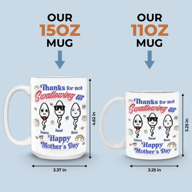 You Really Took One For The Team - Family Personalized Custom 3D Inflated Effect Printed Mug - Mother's Day, Gift For Mom