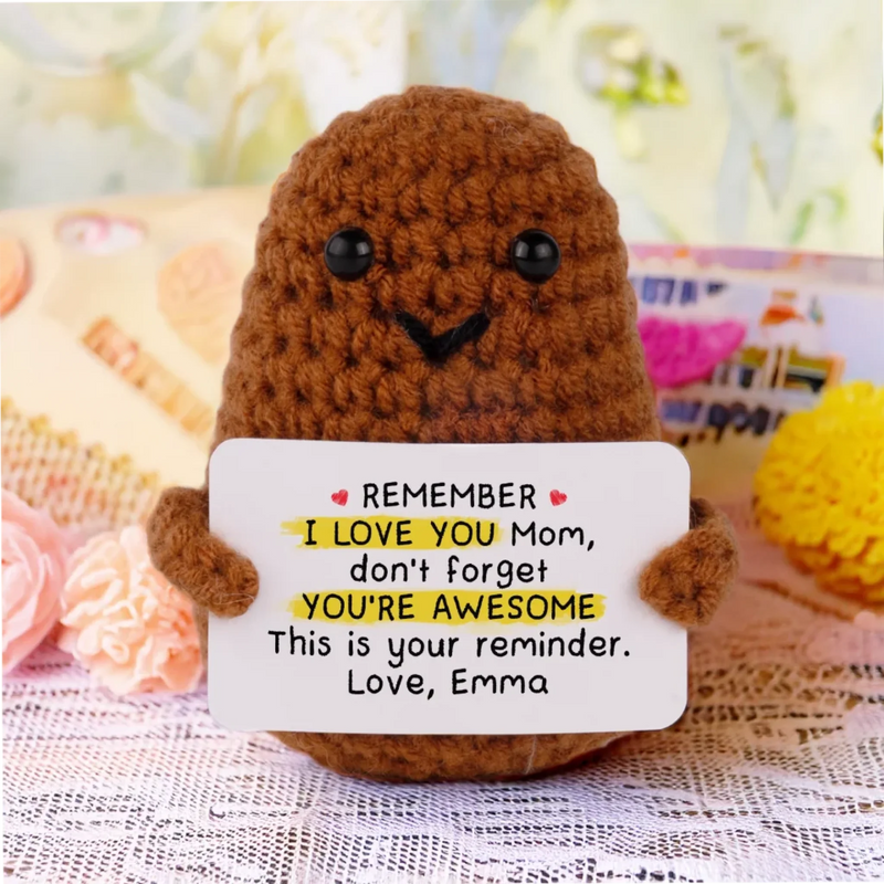 Thanks For Always Being There, Mom - Family Personalized Custom Handmade Crochet Plush With Motivational Message - Mother's Day, Gift For Mom