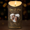 Custom Photo Hold My Hand, Hold My Heart - Couple Personalized Custom LED Candle - Gift For Husband Wife, Anniversary