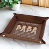 Pockets Empty, Hearts Full - Family Personalized Custom Leather Valet Tray - Father's Day, Gift For Dad, Grandpa