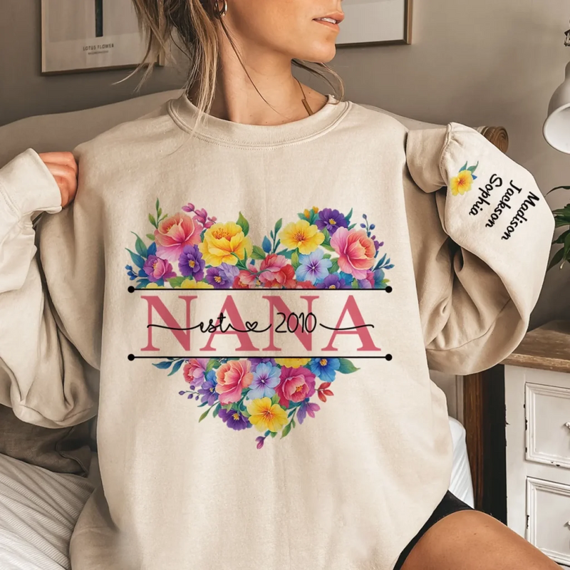 You Are Our Sunshine - Family Personalized Custom Unisex Sweatshirt, Hoodie With Design On Sleeve - Mother's Day, Gift For Mom, Grandma