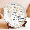 My Forever Hero Is You, Mom - Family Personalized Custom Ceramic Plate - Mother's Day, Gift For Mom, Grandma