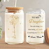 Her Love Blossoms Endlessly - Family Personalized Custom Glass Cup, Iced Coffee Cup - Mother's Day, Gift For Mom, Daughter