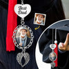 Custom Photo Forever In My Heart - Memorial Personalized Custom Graduation Tassel Heart & Angel Wing Charm - Sympathy Gift For Family Members