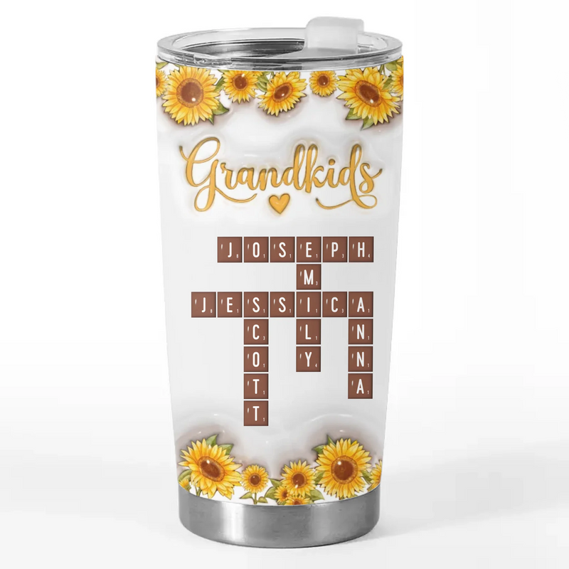 Grandkids Are My Sunshine - Family Personalized Custom 3D Inflated Effect Printed Tumbler - Mother's Day, Gift For Mom, Grandma