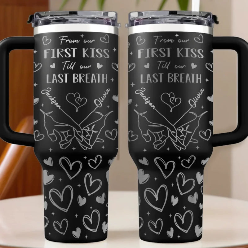 Our Love, Never Ending, Always Strong - Couple Personalized Custom Engraved 40oz Tumbler With Handle - Gift For Husband Wife, Anniversary