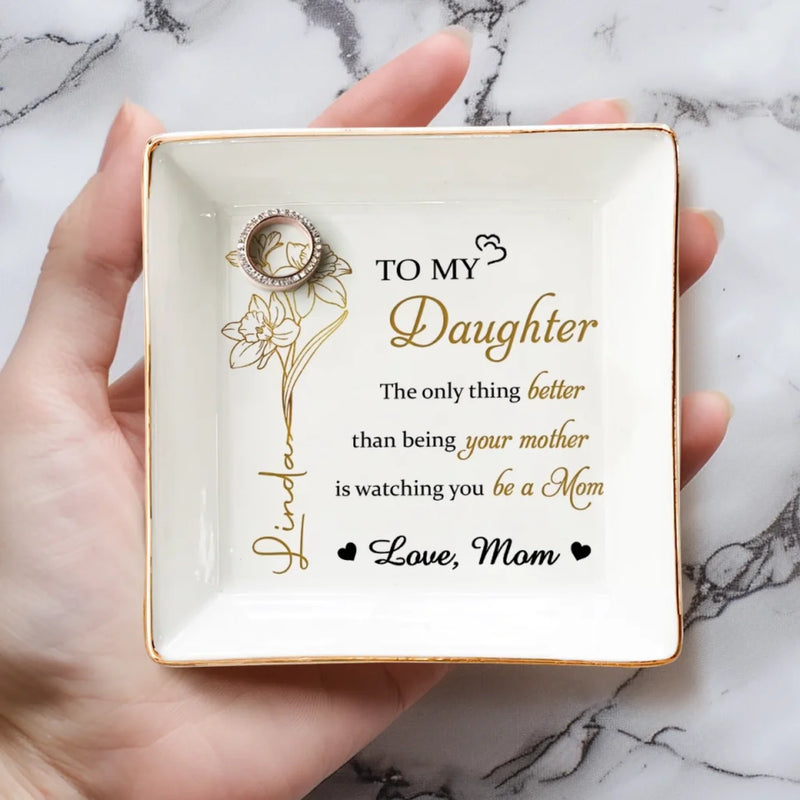 She’s My Forever Spring - Family Personalized Custom Full-Print Jewelry Dish - Mother's Day, Gift For Mom, Daughter