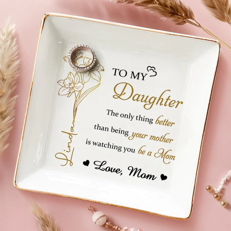 She’s My Forever Spring - Family Personalized Custom Full-Print Jewelry Dish - Mother's Day, Gift For Mom, Daughter