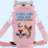 Mud On Her Shoes, Love On Her Face - Dog & Cat Personalized Custom Neoprene Water Bottle Carrier With Pocket - Mother's Day, Gift For Pet Owners, Pet Lovers