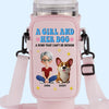 Mud On Her Shoes, Love On Her Face - Dog & Cat Personalized Custom Neoprene Water Bottle Carrier With Pocket - Mother's Day, Gift For Pet Owners, Pet Lovers