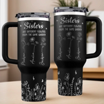 Custom Name Sister Gifts - Personalized Engraved 40oz Tumbler With Handle